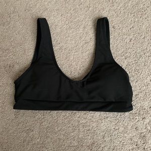 Black ribbed bikini top